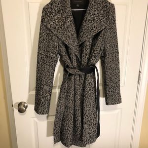 AnnTaylor herringbone tie waist coat medium